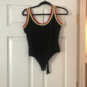 Express rainbow trim bodysuit size L